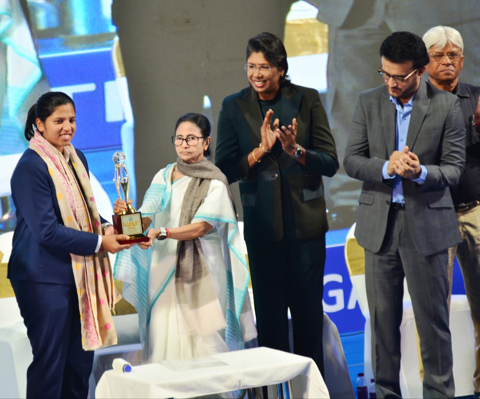 Richa Ghosh felicitated by CM Mamta Banerjee